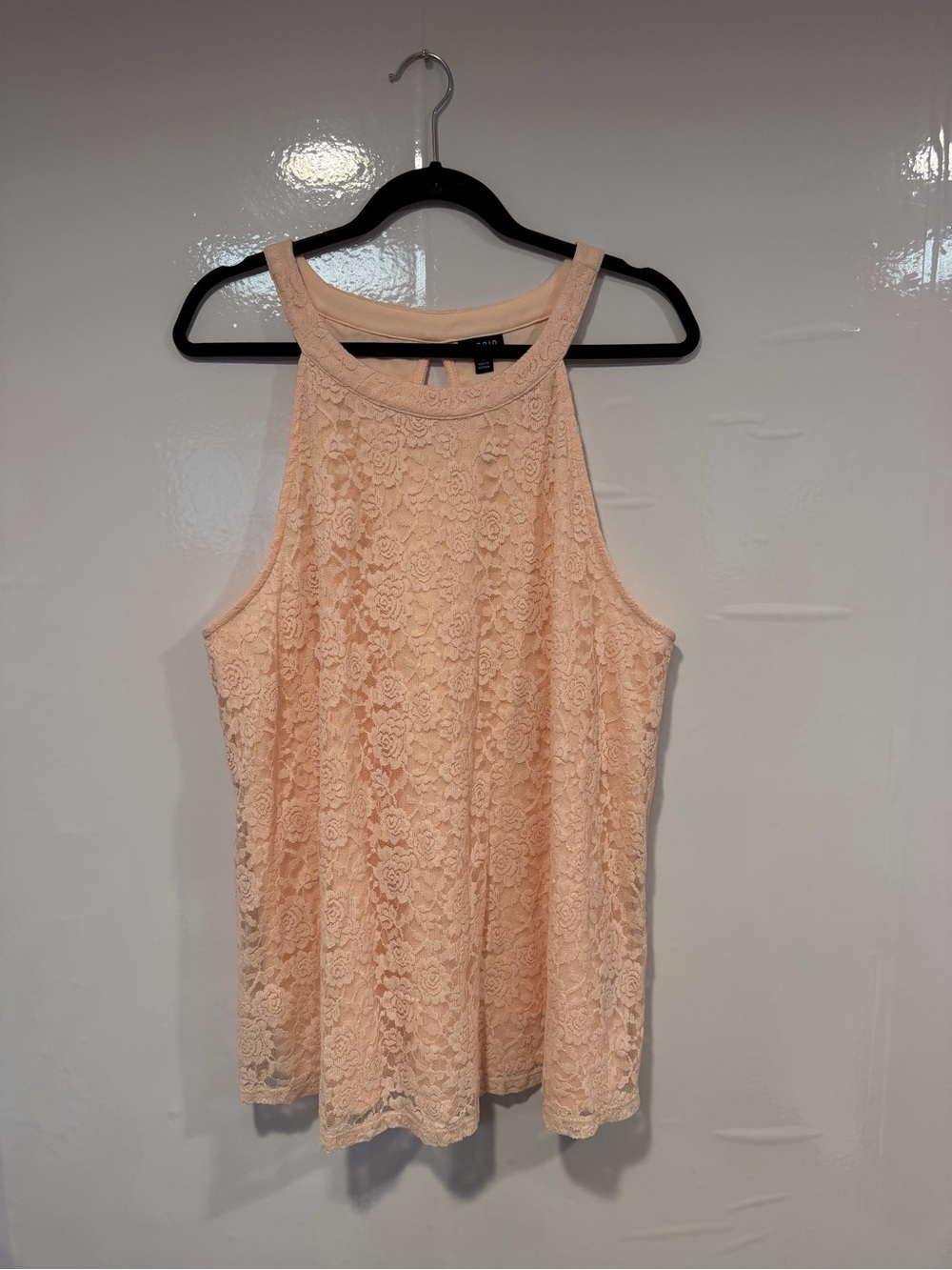 Torrid Lace Halter Tank Top - Peach